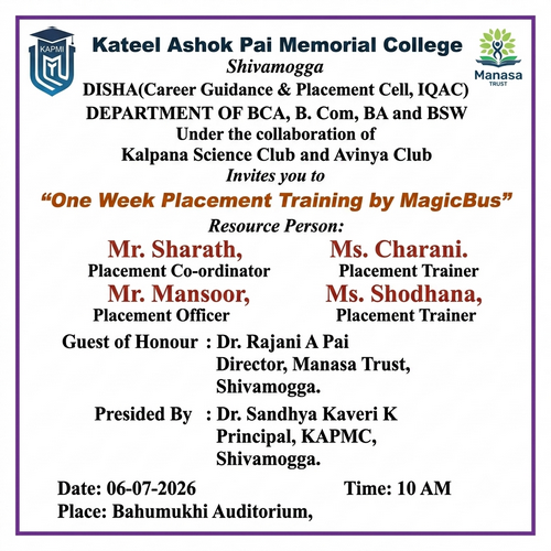 One Week Placement Training by MagicBus